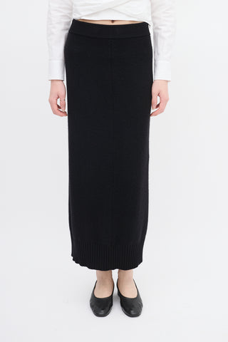 Lisa Yang Black Cashmere Alma Midi Skirt