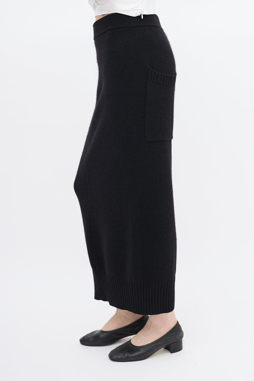 Lisa Yang Black Cashmere Alma Midi Skirt