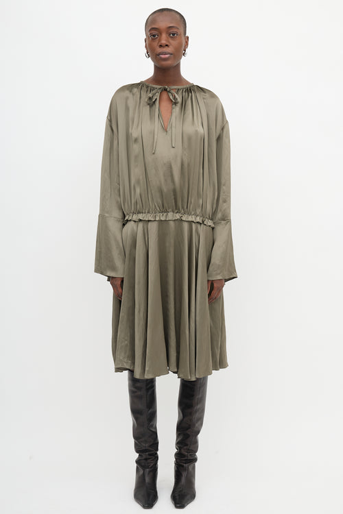 Loewe Satin Tunic Anagram Dress