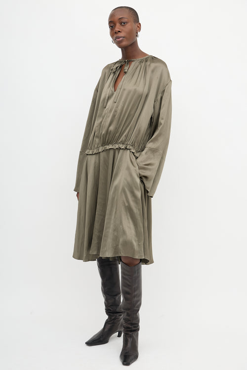 Loewe Satin Tunic Anagram Dress