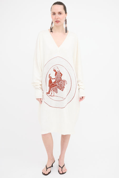 Loewe Linen Jacquard Sweater Dress