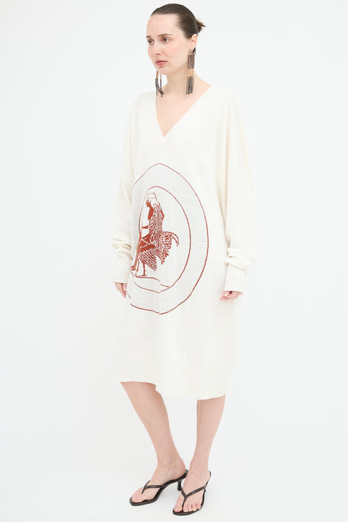 Loewe Linen Jacquard Sweater Dress