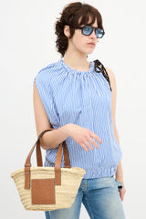 Loewe Woven Straw Small Basket Bag