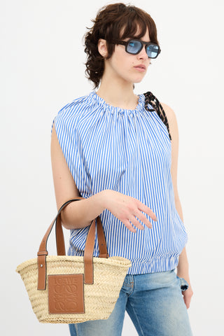 Loewe Woven Straw Small Basket Bag