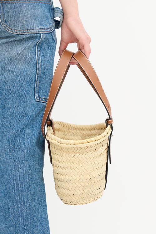 Loewe Woven Straw Small Basket Bag
