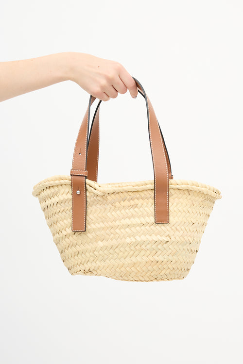 Loewe Woven Straw Small Basket Bag