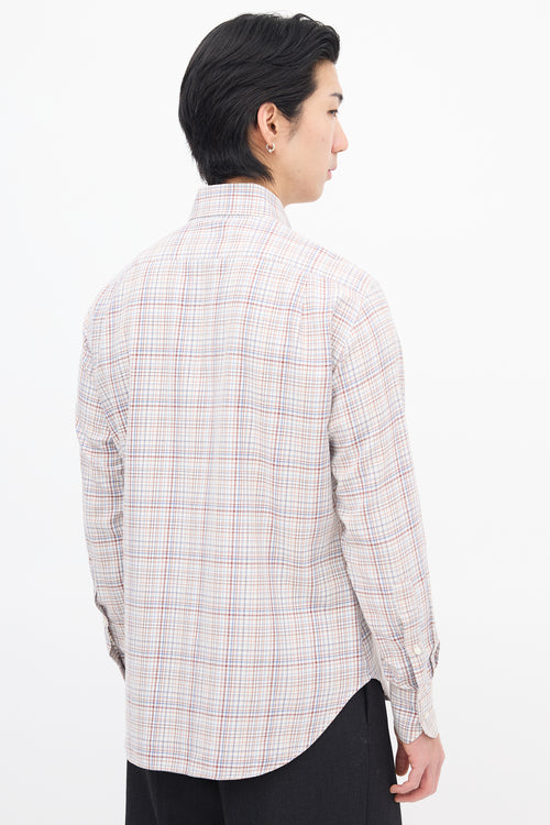 Loro Piana White & Multi Check Shirt