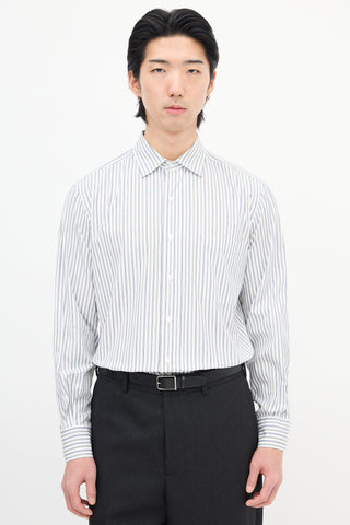 Loro Piana White & Multi Stripe Shirt