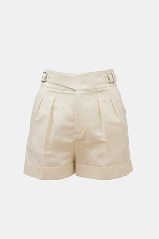 Loro Piana Linen & Silk Pleated Shorts