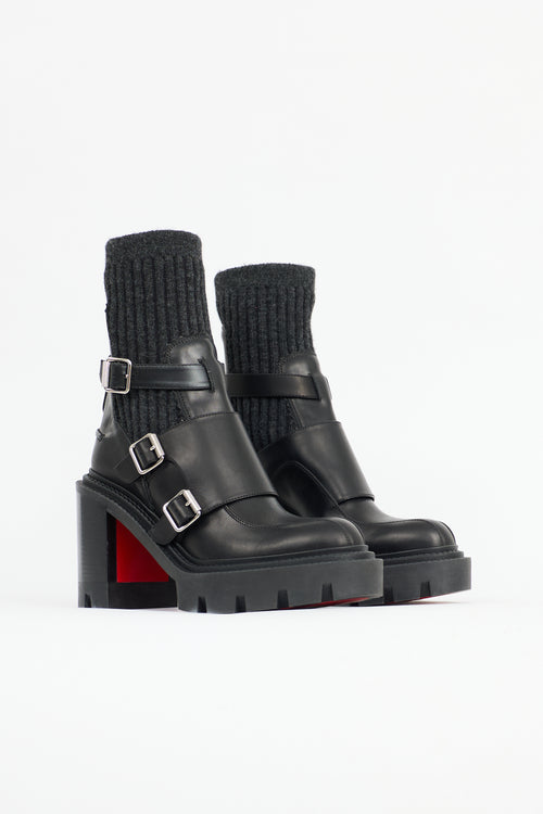 Christian Louboutin Leather Cortinetta College Boot