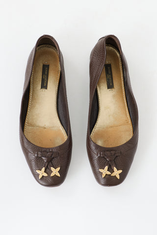 Louis Vuitton Leather Monogram Flower Flat