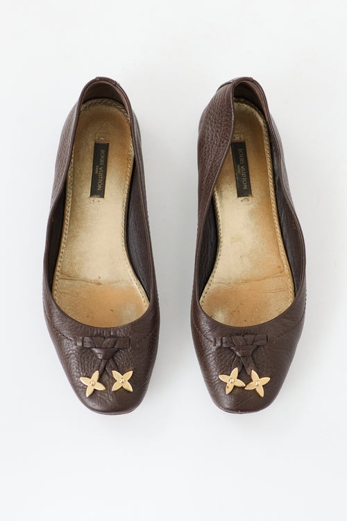 Louis Vuitton Leather Monogram Flower Flat
