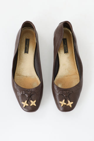 Louis Vuitton Leather Monogram Flower Flat