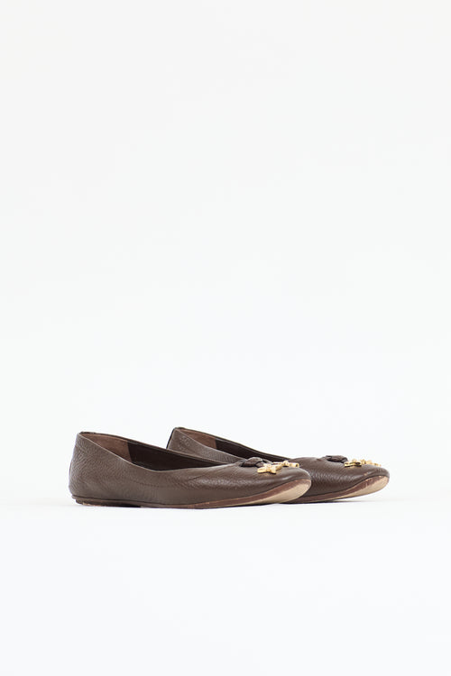 Louis Vuitton Leather Monogram Flower Flat