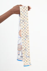 Louis Vuitton Light Blue & Multi Silk Up And Away Bandeau Scarf