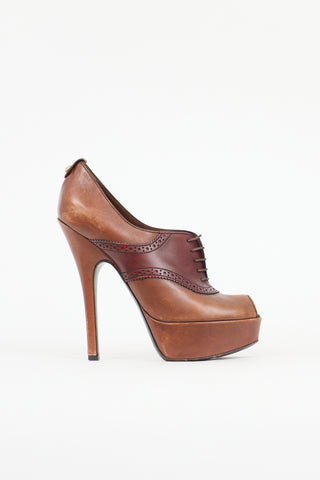 Louis Vuitton Leather Brogue Platform Pump
