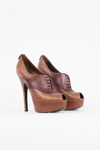 Louis Vuitton Leather Brogue Platform Pump