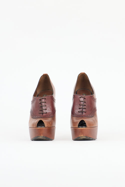 Louis Vuitton Leather Brogue Platform Pump