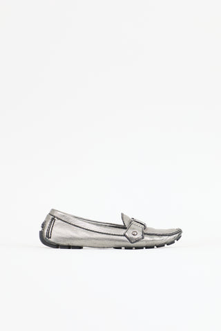 Louis Vuitton Metallic Leather Driving Loafer