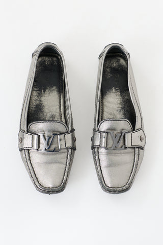 Louis Vuitton Metallic Leather Driving Loafer
