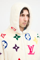 Louis Vuitton White & Multi Monogram Fur Jacket