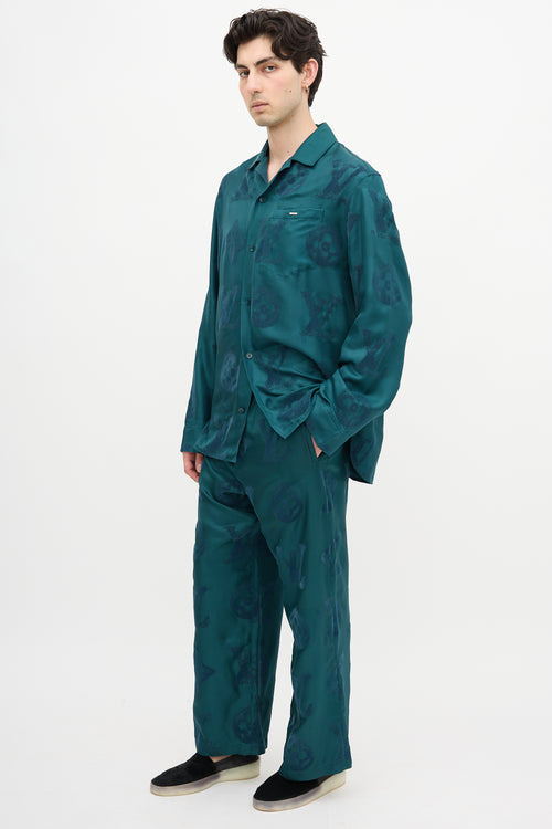 Louis Vuitton Silk Flocked Monogram Trouser