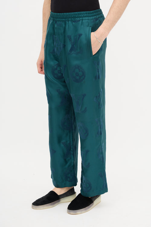 Louis Vuitton Silk Flocked Monogram Trouser