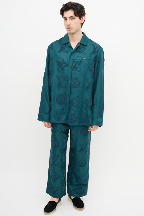 Louis Vuitton Silk Flocked Monogram Shirt