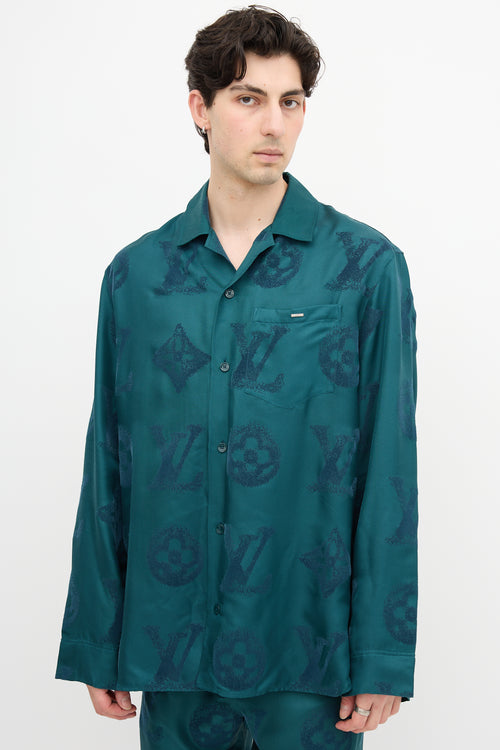 Louis Vuitton Silk Flocked Monogram Shirt