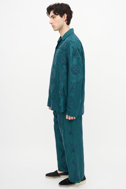 Louis Vuitton Silk Flocked Monogram Shirt