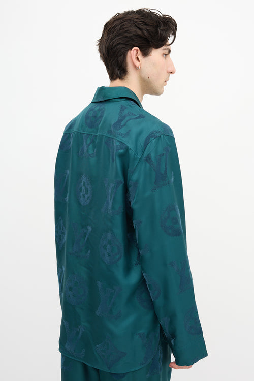 Louis Vuitton Silk Flocked Monogram Shirt