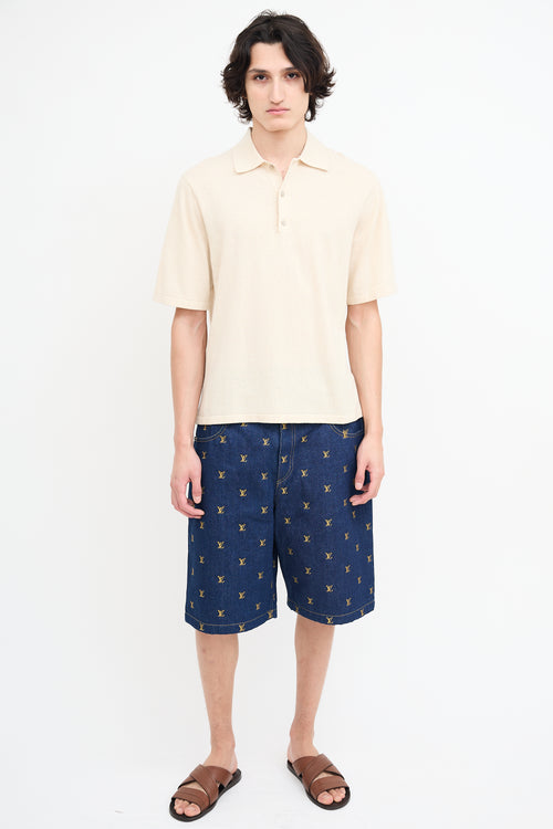 Louis Vuitton SS 2024 Medium Wash Monogram Denim Shorts