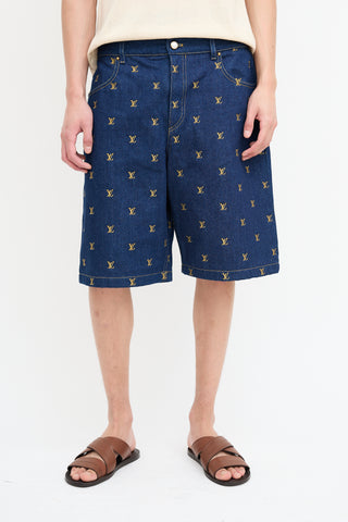 Louis Vuitton SS 2024 Medium Wash Monogram Denim Shorts