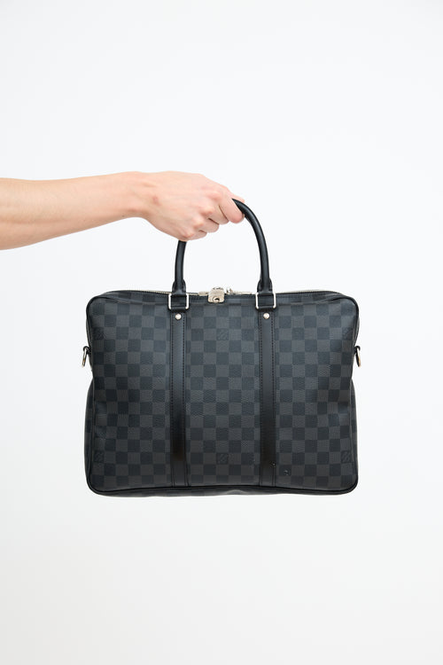 Louis Vuitton Black Damier Porte-Documents Voyage PM Bag