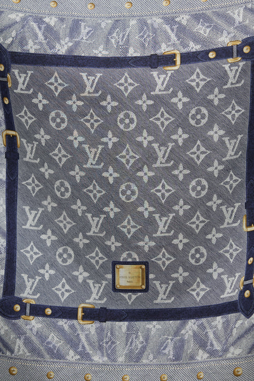 Louis Vuitton Denim Printed Monogram Scarf