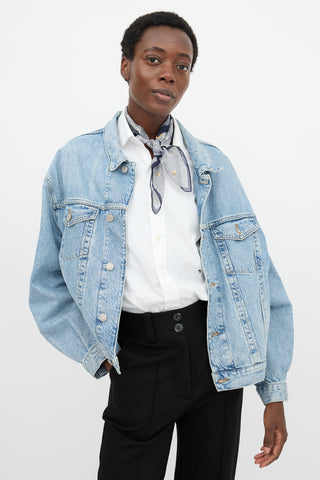 Louis Vuitton Denim Printed Monogram Scarf