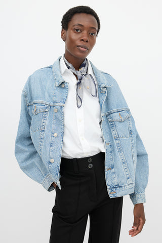 Louis Vuitton Denim Printed Monogram Scarf