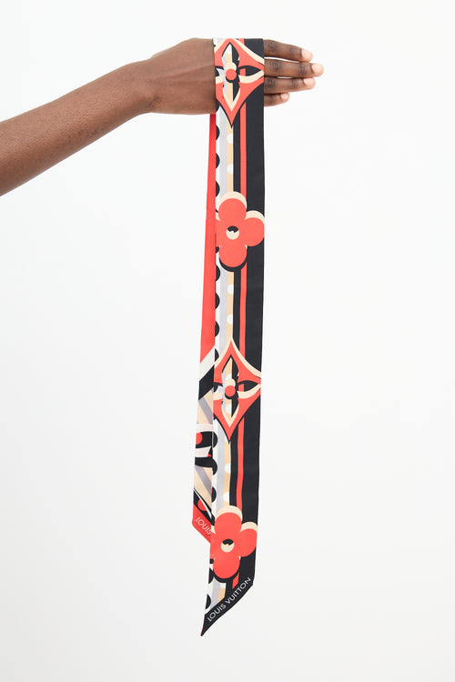 Louis Vuitton Black & Multi Patterned Monogram Twill Scarf