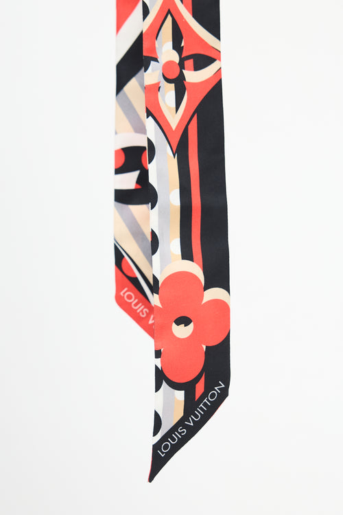 Louis Vuitton Black & Multi Patterned Monogram Twill Scarf