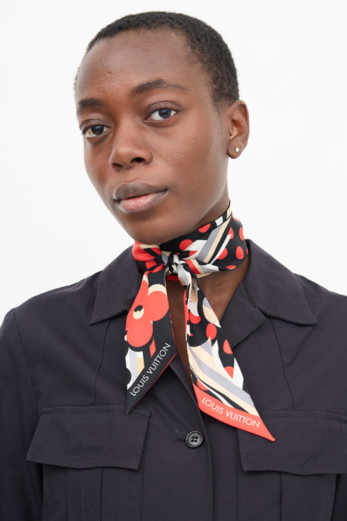 Louis Vuitton Black & Multi Patterned Monogram Twill Scarf