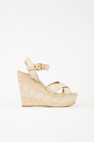 Louis Vuitton Canvas Platform Wedge Sandal
