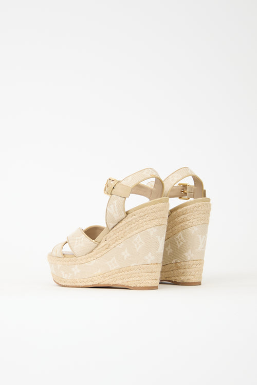 Louis Vuitton Canvas Platform Wedge Sandal