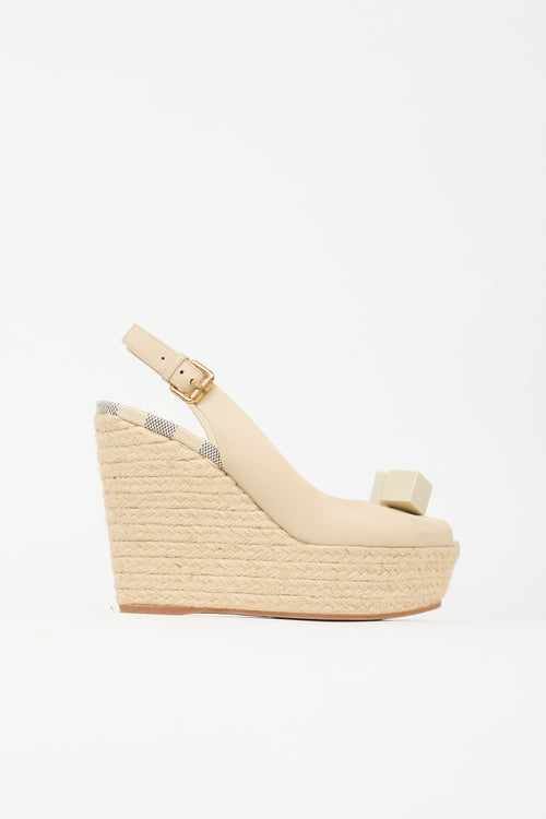 Louis Vuitton Leather Gossip Dice Espadrille Wedge Heel