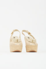 Louis Vuitton Leather Gossip Dice Espadrille Wedge Heel