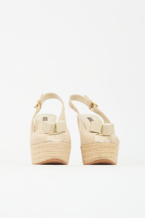 Louis Vuitton Leather Gossip Dice Espadrille Wedge Heel