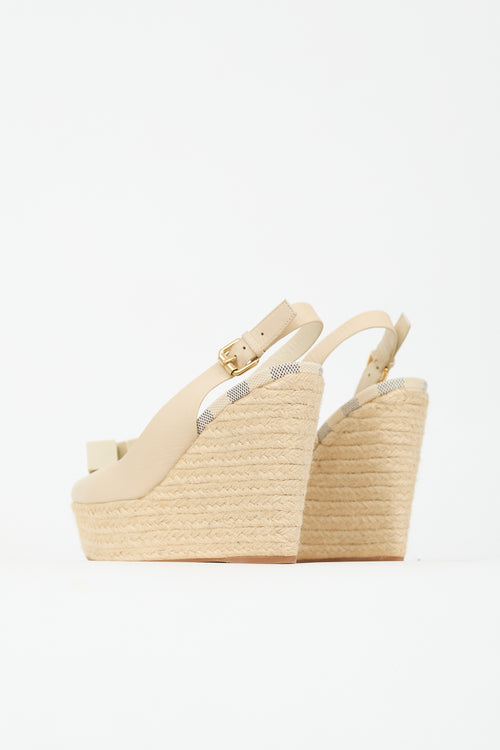 Louis Vuitton Leather Gossip Dice Espadrille Wedge Heel