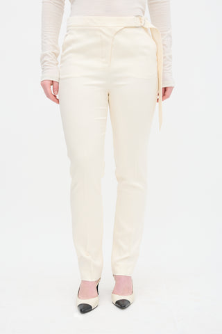 Louis Vuitton Cream Belted Skinny Trouser