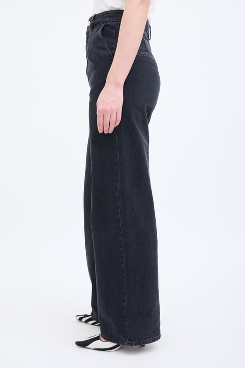 Lou Lou Studio Black Wide Leg Jeans