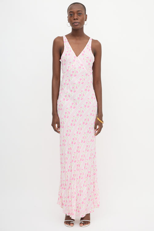 LoveShackFancy Floral Iliana Slip Dress