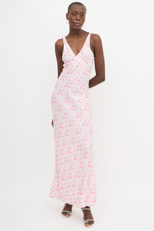 LoveShackFancy Floral Iliana Slip Dress